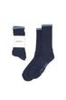 Lite Year - Cotton Cap Crew Socks (Navy/Light Blue)