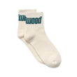 Metalwood Studio - Metal Logo Quarter Socks (Off-White/Spruce)