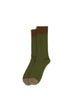 Lite Year - 3 Tone Calf Length Socks (Army Green/Olive/Coffee)