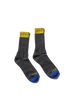Lite Year - 3 Tone Calf Length Socks (Grey/Blue/Yellow)